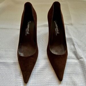 Gunmetal Suede Brown Pumps Size 36